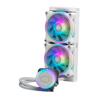 Cooler Master MasterLiquid ML240 Illusion White Edition Universal Socket 240mm PWM 1800RPM Addressable Gen 2 RGB LED AiO Liquid CPU Cooler with Wired ARGB Controller