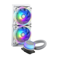 Cooler Master MasterLiquid ML240 Illusion White Edition Universal Socket 240mm PWM 1800RPM Addressable Gen 2 RGB LED AiO Liquid CPU Cooler with Wired ARGB Controller