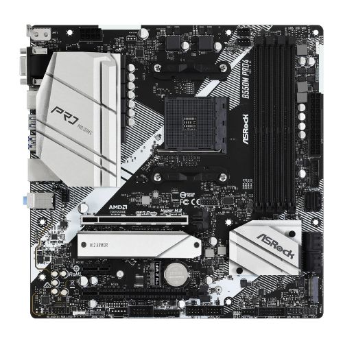 Asrock B550M PRO4, AMD B550, AM4, Micro ATX, 4 DDR4, VGA, HDMI, DP, XFire, PCIe4, M.2