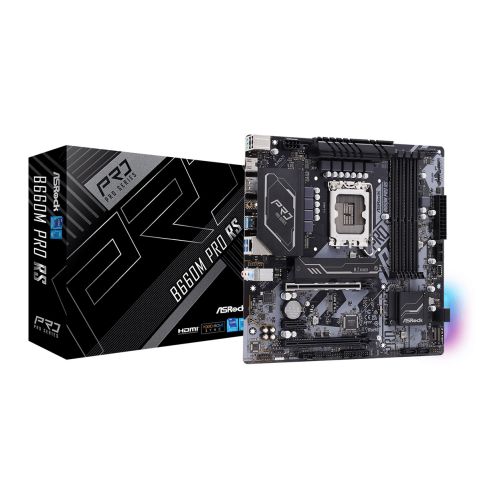 Asrock B660M PRO RS, Intel B660, 1700, Micro ATX, 4 DDR4, HDMI, DP, PCIe4, RGB, 2x M.2