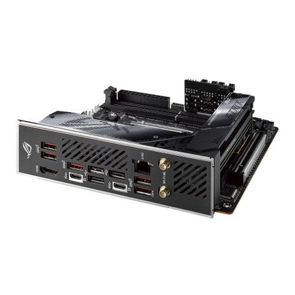 Asus ROG STRIX X670E-I GAMING WIFI, AMD X670, AM5, Mini ITX, 2 DDR5, HDMI, 2 USB4, Wi-Fi 6E, 2.5G LAN, PCIe5, RGB, 2x M.2, ROG Strix Hive & FPS-II Card