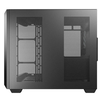 Antec C5 Dual Chamber Gaming Case w/ Glass Side & Front, ATX, No Fans, ARGB Strip, USB-C, Asus BTF Compatible, Black