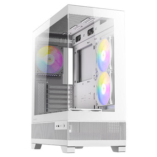 Antec CX700 RGB Elite Gaming Case w/ Glass Side & Front, ATX, 6x RGB Fans, LED Button, USB-C, White