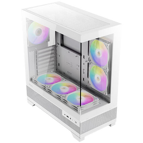 Antec CX700 RGB Elite Gaming Case w/ Glass Side & Front, ATX, 6x RGB Fans, LED Button, USB-C, White