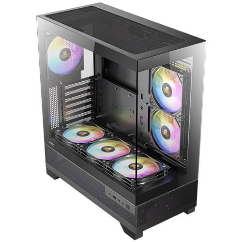 Antec CX700 RGB Elite Gaming Case w/ Glass Side & Front, ATX, 6x RGB Fans, LED Button, USB-C, Black