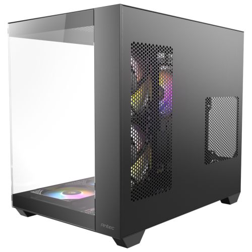 Antec CX800 RGB Elite Dual Chamber Gaming Case w/ Glass Side & Front, ATX, 6x RGB Fans, LED Button, Asus BTF Compatible, Black