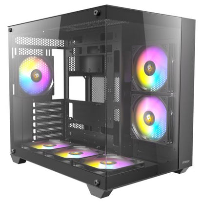 Antec CX800 RGB Elite Dual Chamber Gaming Case w/ Glass Side & Front, ATX, 6x RGB Fans, LED Button, Asus BTF Compatible, Black