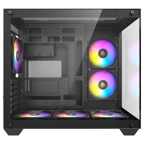 Antec CX800 RGB Elite Dual Chamber Gaming Case w/ Glass Side & Front, ATX, 6x RGB Fans, LED Button, Asus BTF Compatible, Black