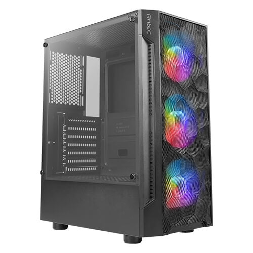 Antec NX260 Gaming Case w/ Glass Window, ATX, 3 Front ARGB Fans, LED Control Button, PSU Shroud