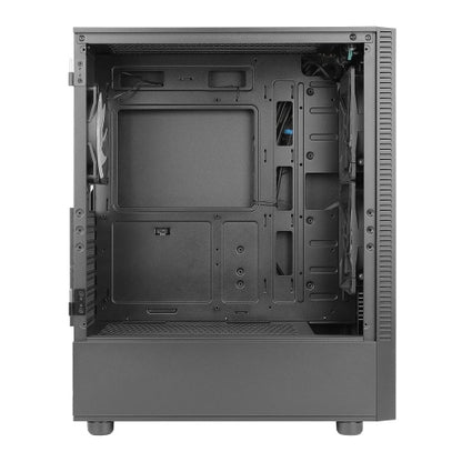 Antec NX410 Gaming Case w/ Glass Window, ATX, 3 x ARGB Fans, LED Control Button, Mesh Front, Black