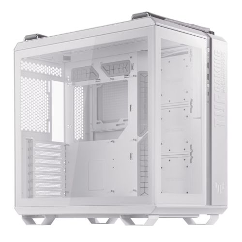 Asus TUF Gaming GT502 Case w/ Front & Side Glass Window, ATX, Dual Chamber, Modular Design, LED Control Button, USB-C, Carry Handles, White