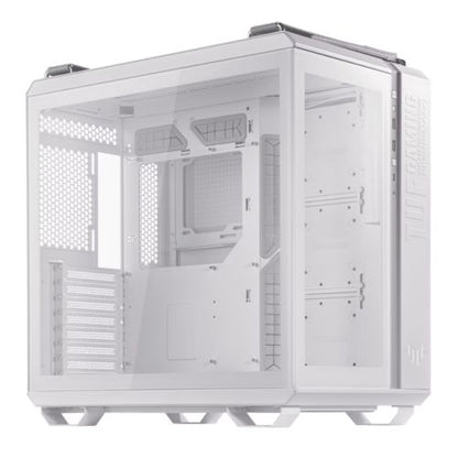 Asus TUF Gaming GT502 Case w/ Front & Side Glass Window, ATX, Dual Chamber, Modular Design, LED Control Button, USB-C, Carry Handles, White