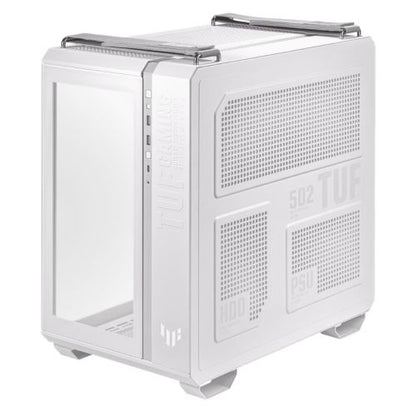 Asus TUF Gaming GT502 Case w/ Front & Side Glass Window, ATX, Dual Chamber, Modular Design, LED Control Button, USB-C, Carry Handles, White