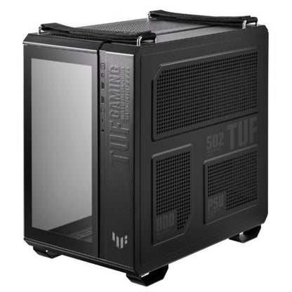 Asus TUF Gaming GT502 Case w/ Front & Side Glass Window, ATX, Dual Chamber, Modular Design, LED Control Button, USB-C, Carry Handles, Black