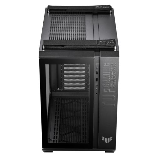 Asus TUF Gaming GT502 Case w/ Front & Side Glass Window, ATX, Dual Chamber, Modular Design, LED Control Button, USB-C, Carry Handles, Black