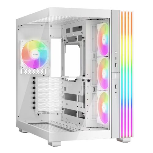 Be Quiet! Light Base 600 LX ARGB Gaming Case w/ Glass Front & Side, ATX, Invertible, 4x ARGB Fans, 1.33M ARGB Strip & Controller, USB-C, Asus BTF Compatible, White