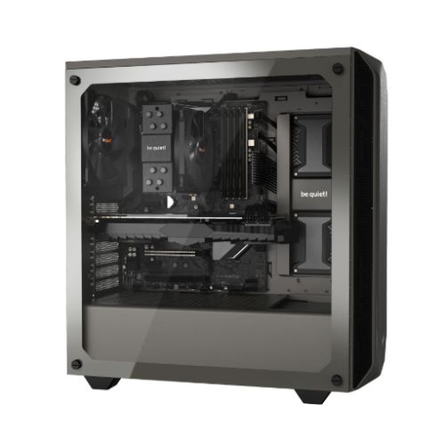 Be Quiet! Pure Base 500 Gaming Case w/ Window, ATX, 2 x Pure Wings 2 Fans, PSU Shroud, Metallic Grey