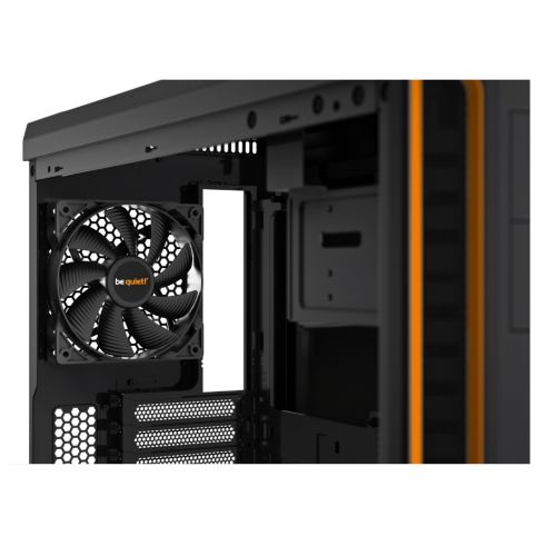 Be Quiet! Pure Base 600 Gaming Case w/ Window, ATX, 2 x Pure Wings 2 Fans, Orange Trim