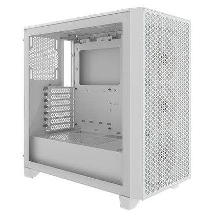 Corsair 3000D RGB Airflow Gaming Case w/ Glass Window, ATX, 3x AR120 RGB Fans, GPU Cooling, 4-Slot GPU Support, High-Airflow Front, White