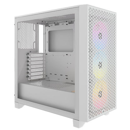 Corsair 3000D RGB Airflow Gaming Case w/ Glass Window, ATX, 3x AR120 RGB Fans, GPU Cooling, 4-Slot GPU Support, High-Airflow Front, White