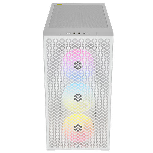 Corsair 3000D RGB Airflow Gaming Case w/ Glass Window, ATX, 3x AR120 RGB Fans, GPU Cooling, 4-Slot GPU Support, High-Airflow Front, White