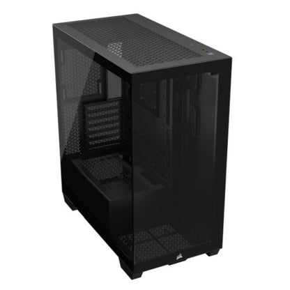 Corsair 3500X Gaming Case w/ Glass Side & Front, E-ATX, No Fans, USB-C, Asus BTF Compatible, Black