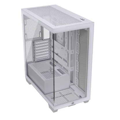 Corsair 3500X Gaming Case w/ Glass Side & Front, E-ATX, No Fans, USB-C, Asus BTF Compatible, White