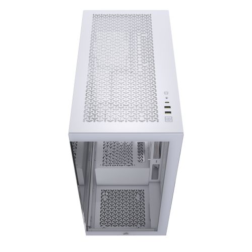 Corsair 3500X Gaming Case w/ Glass Side & Front, E-ATX, No Fans, USB-C, Asus BTF Compatible, White