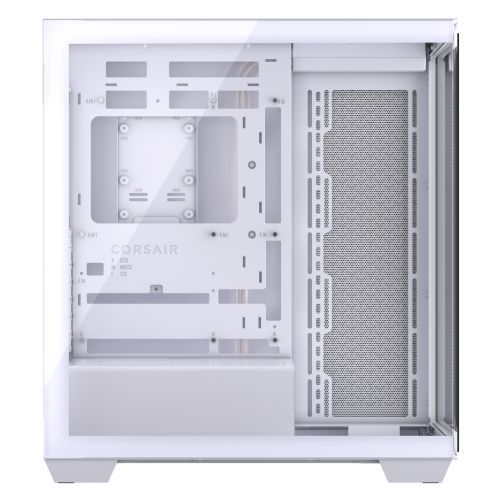 Corsair 3500X Gaming Case w/ Glass Side & Front, E-ATX, No Fans, USB-C, Asus BTF Compatible, White