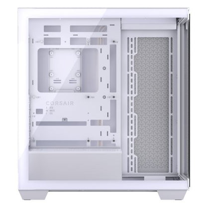 Corsair 3500X Gaming Case w/ Glass Side & Front, E-ATX, No Fans, USB-C, Asus BTF Compatible, White