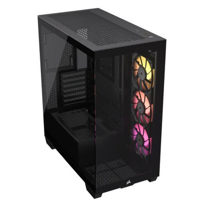 Corsair iCUE LINK 3500X RGB Gaming Case w/ Glass Side & Front, E-ATX, 3x RGB Fans & iCUE LINK Hub, USB-C, Asus BTF Compatible, Black