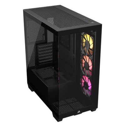 Corsair 3500X ARGB Gaming Case w/ Glass Side & Front, E-ATX, 3x ARGB Fans, USB-C, Asus BTF Compatible, Black