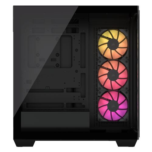 Corsair 3500X ARGB Gaming Case w/ Glass Side & Front, E-ATX, 3x ARGB Fans, USB-C, Asus BTF Compatible, Black