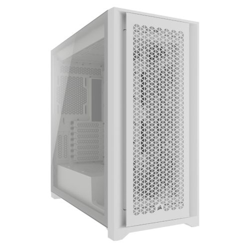 Corsair 5000D CORE Airflow Gaming Case w/ Glass Window, E-ATX, No Fans, High-Airflow Front Panel, USB-C, White