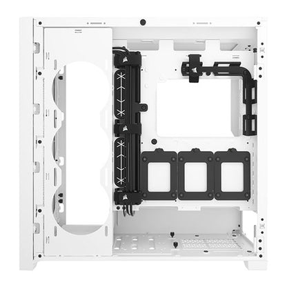 Corsair 5000D CORE Airflow Gaming Case w/ Glass Window, E-ATX, No Fans, High-Airflow Front Panel, USB-C, White