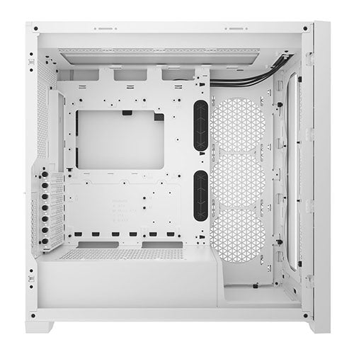 Corsair 5000D CORE Airflow Gaming Case w/ Glass Window, E-ATX, No Fans, High-Airflow Front Panel, USB-C, White