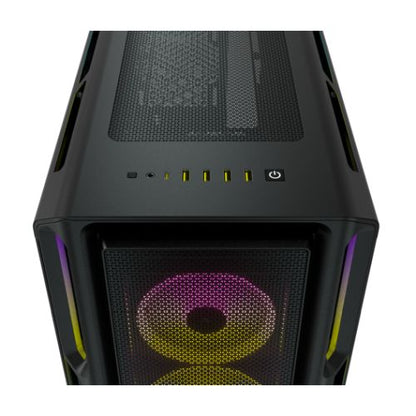 Corsair iCUE 5000T RGB Gaming Case w/ Glass Window, E-ATX, Multiple RGB Strips, 3 RGB Fans, iCUE Commander CORE XT included, USB-C, Black