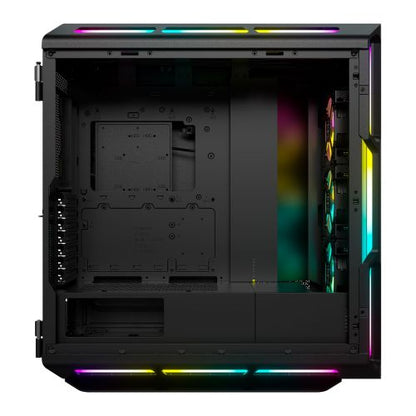 Corsair iCUE 5000T RGB Gaming Case w/ Glass Window, E-ATX, Multiple RGB Strips, 3 RGB Fans, iCUE Commander CORE XT included, USB-C, Black