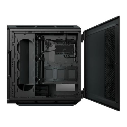 Corsair iCUE 5000T RGB Gaming Case w/ Glass Window, E-ATX, Multiple RGB Strips, 3 RGB Fans, iCUE Commander CORE XT included, USB-C, Black