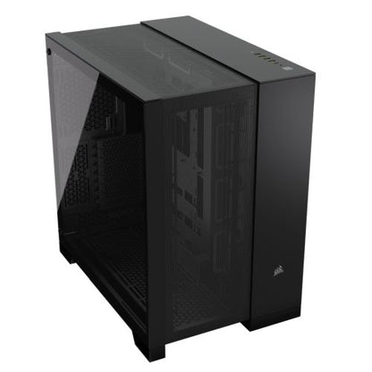 Corsair 6500D Airflow Dual Chamber Gaming Case w/ Glass Window, ATX, Fully Mesh Panelling, USB-C, Asus BTF Compatible, Black