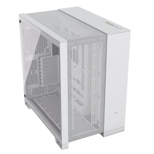 Corsair 6500D Airflow Dual Chamber Gaming Case w/ Glass Window, ATX, Fully Mesh Panelling, USB-C, Asus BTF Compatible, White