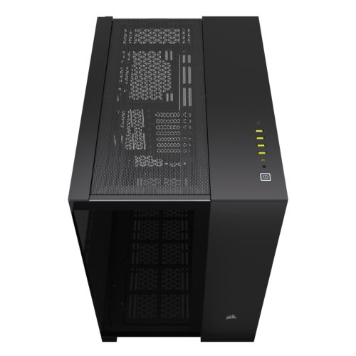 Corsair 6500X Dual Chamber Gaming Case w/ Glass Side & Front, ATX, Mesh Panels, USB-C, Asus BTF Compatible, Black