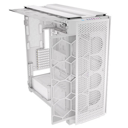 Corsair iCUE LINK 9000D RGB Airflow Gaming Case w/ Glass Side, E-ATX, Dual System, Up to 18 Fans, InfiniRail Fan Mounting, iCUE LINK Hub, USB-C,  Asus BTF Compatible, White