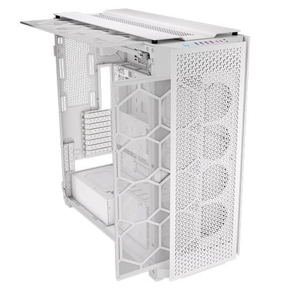 Corsair iCUE LINK 9000D RGB Airflow Gaming Case w/ Glass Side, E-ATX, Dual System, Up to 18 Fans, InfiniRail Fan Mounting, iCUE LINK Hub, USB-C,  Asus BTF Compatible, White