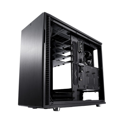 Fractal Design Define R6 (Black TG) Gaming Case w/ Clear Glass Window, E-ATX, Modular Design, 3 Fans, Fan Hub, Sound Dampening