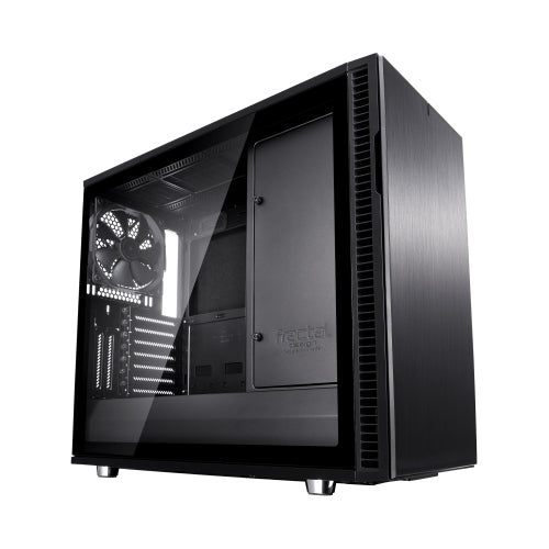 Fractal Design Define R6 (Black TG) Gaming Case w/ Clear Glass Window, E-ATX, Modular Design, 3 Fans, Fan Hub, Sound Dampening