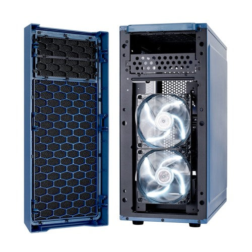 Fractal Design Focus G (Petrol Blue) Gaming Case w/ Clear Window, ATX, 2 White LED Fans, Kensington Bracket, Filtered Front, Top & Base Air Intakes