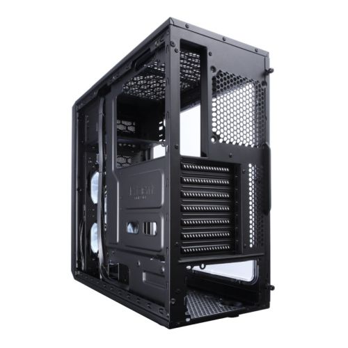 Fractal Design Focus G (Black) Gaming Case w/ Clear Window, ATX, 2 White LED Fans, Kensington Bracket, Filtered Front, Top & Base Air Intakes