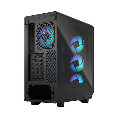 Fractal Design Meshify 2 Compact Lite RGB (Black TG) Gaming Case w/ Light Tint Glass Window, ATX, Angular Mesh Front, 4 RGB Fans, RGB Controller