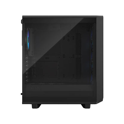 Fractal Design Meshify 2 Compact RGB (Black TG) Gaming Case w/ Light Tint Glass Window, ATX, Angular Mesh Front, 4 RGB Fans, RGB Controller, USB-C